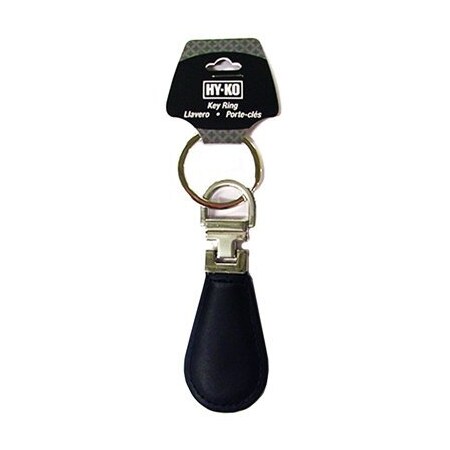 Hy-Ko Prod BLKSLV LTHR Key Ring KHO744